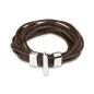 Bracelet cuir marron multiples cordes