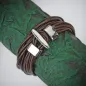 Bracelet cuir marron multiples cordes