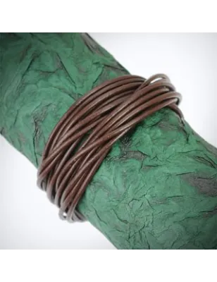 Bracelet cuir marron multiples cordes
