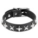 Bracelet cuir noir étoiles ninja