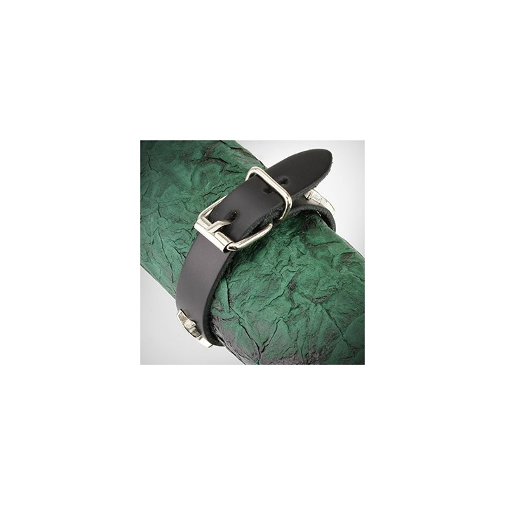 Bracelet cuir noir étoiles ninja