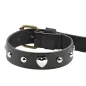 Bracelet femme cuir noir coeur