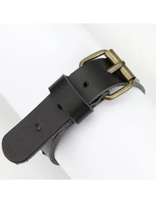 Bracelet femme cuir noir coeur