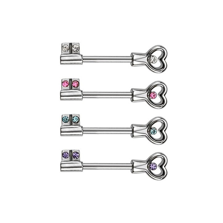Piercing téton clef coeur