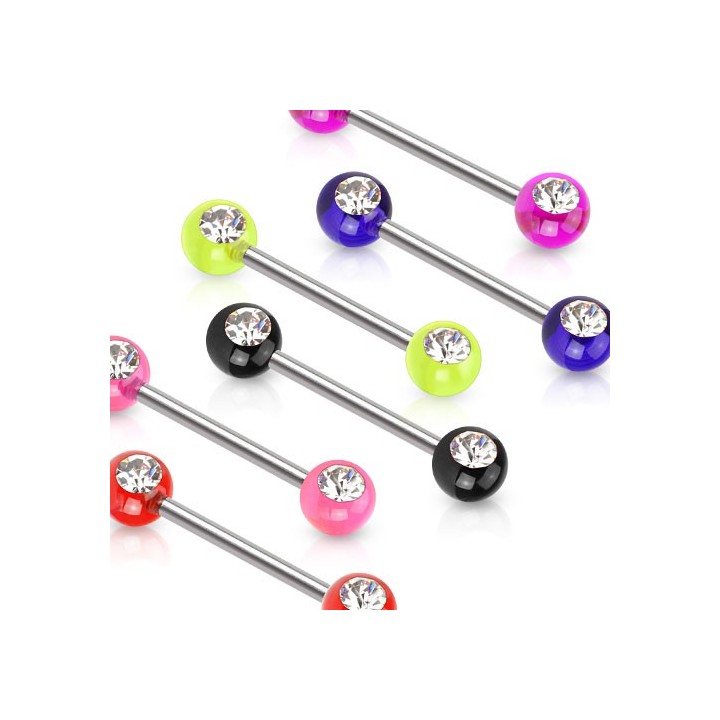 Piercing téton boules strass