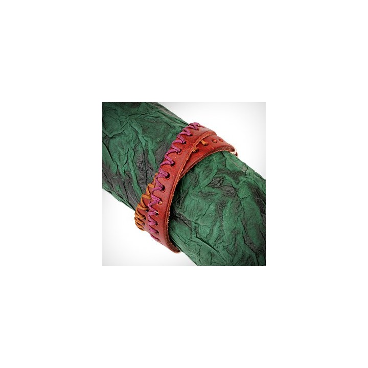 Bracelet cuir rouge 3 tons