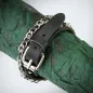 Bracelet cuir noir chaine