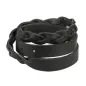 Bracelet cuir noir tressé double