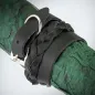 Bracelet cuir noir tressé double