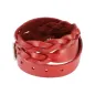 Bracelet cuir rouge tressé double