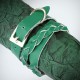 Bracelet cuir vert tressé double