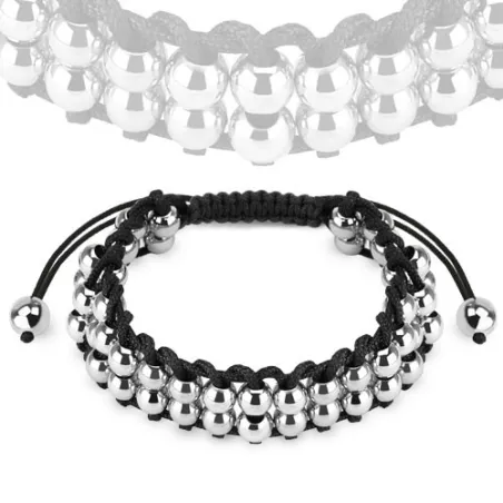 Bracelet femme perles acier