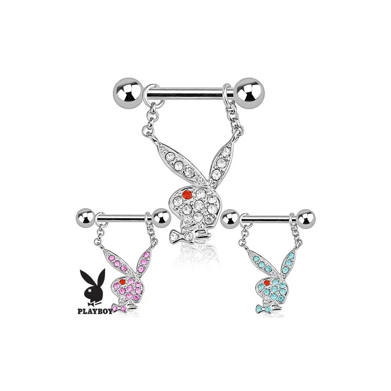 Piercing téton Playboy lapin gemmes