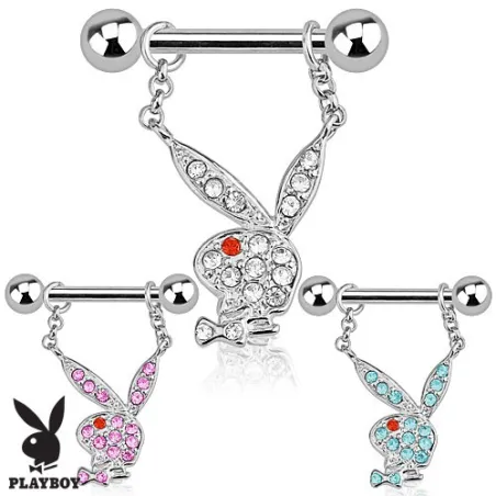 Piercing téton Playboy lapin gemmes