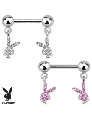 Piercing téton Playboy lapins strass
