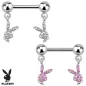 Piercing téton Playboy lapins strass