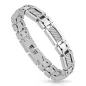 Bracelet homme acier fibre de carbone blanche