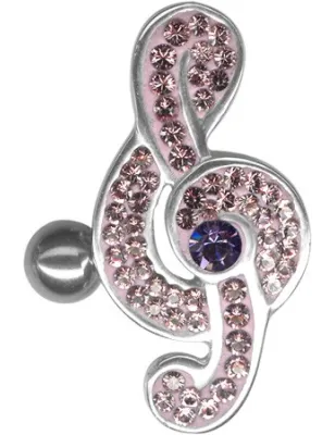 Piercing nombril Crystal Evolution Swarovski Clef de Sol