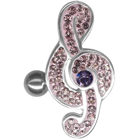 Piercing nombril Crystal Evolution Swarovski Clef de Sol
