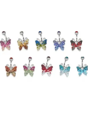 Piercing nombril Crystal Evolution Swarovski Papillon