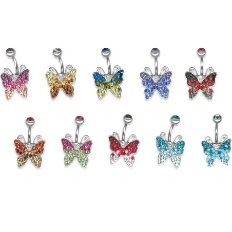 Piercing nombril Crystal Evolution Swarovski Papillon