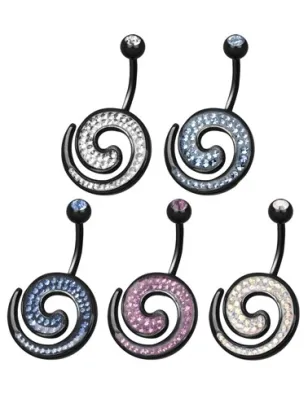 Piercing nombril Crystal Evolution Swarovski Noir Tourbillon