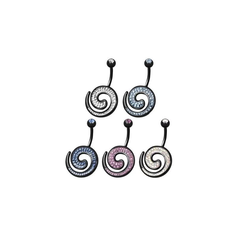 Piercing nombril Crystal Evolution Swarovski Noir Tourbillon