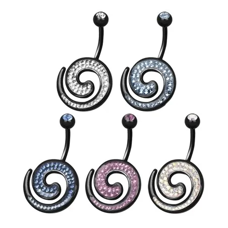 Piercing nombril Crystal Evolution Swarovski Noir Tourbillon