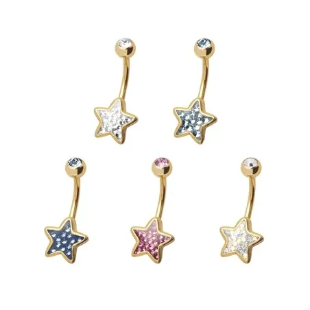 Piercing nombril Crystal Evolution Swarovski Doré Etoile
