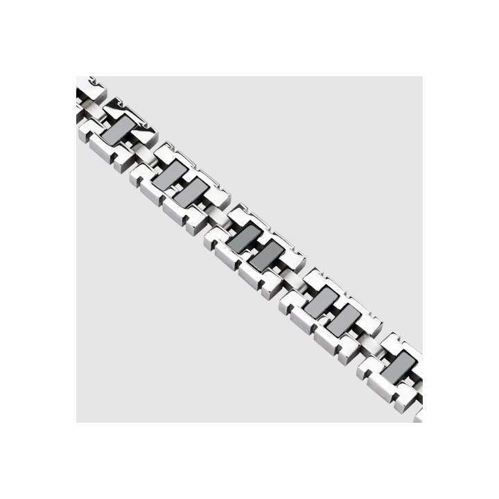 Bracelet acier inoxydable liens rectangulaires