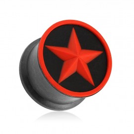 Piercing plug silicone étoile rouge
