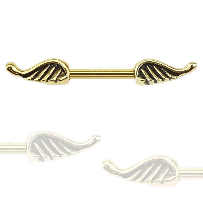 Piercing téton ailes d'ange doré Piercing téton ailes d'ange doré