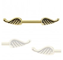 Piercing téton ailes d'ange doré