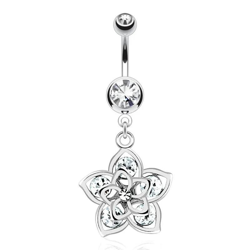 Piercing nombril fleur 5 pétales