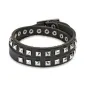 Bracelet cuir noir pyramides Bracelet cuir noir pyramides