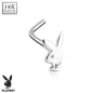 Piercing nez Playboy Or blanc 14K