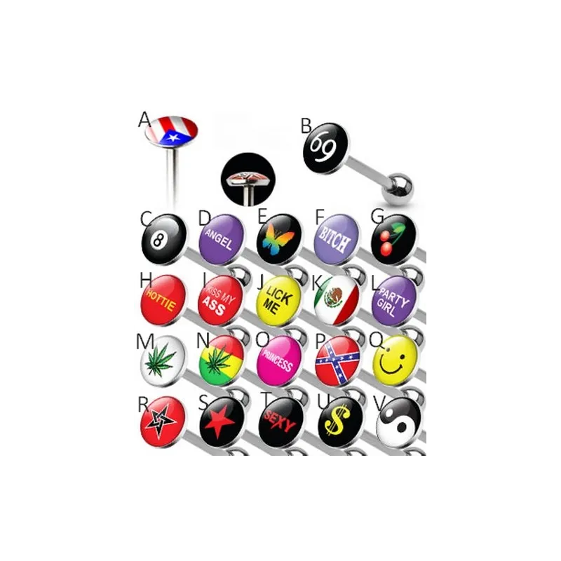 Piercing langue logos