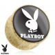 Piercing plug bois Playboy logo blanc