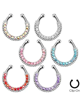 Faux piercing septum strass