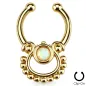Faux piercing septum doré opale