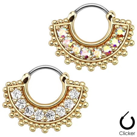 Piercing septum éventail doré