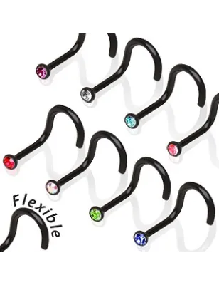 Piercing nez BioFlex Tige Noire