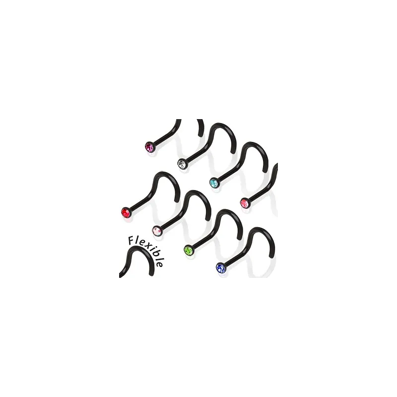 Piercing nez BioFlex Tige Noire