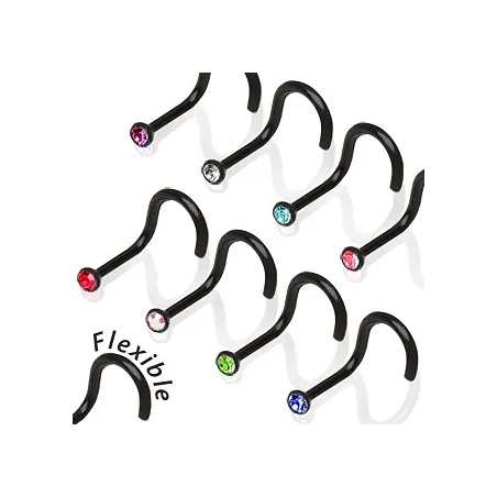 Piercing nez BioFlex Tige Noire