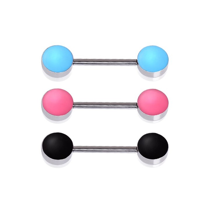 Piercing téton disques colorés