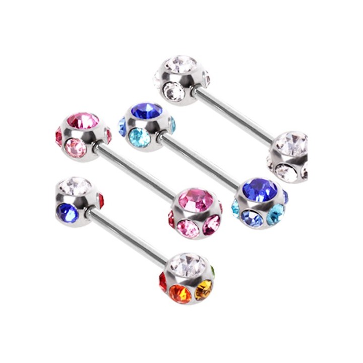 Piercing téton multi gemmes