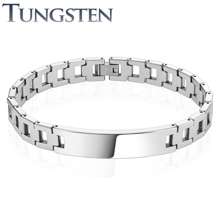 Bracelet homme tungstène plaque