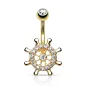 Piercing nombril plaqué or barre de bateau Piercing nombril plaqué or barre de bateau