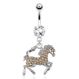 Piercing nombril cheval aurore boréale