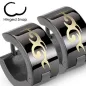 Paire Boucles d'oreille Homme Anneaux acier noir Tribal